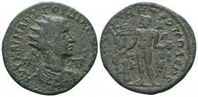 Gordian III. 238-244 AD. AE . Cilicia, Tarsus. Obv: AVT K M ANTΩNIOC ΓOPΔIANOC CEB Bust radiate, draped, cuirassed right. Rx: TAPC - O - V MHTPOΠOΛEΩ ...