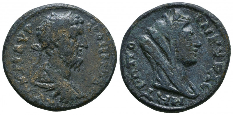 Roman Provincial Coins, Marcus Aurelius AE of Ankyra, Galatia.Obverse: ΑVΤ Μ ΑVΡ...