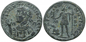 CILICIA. Tarsus. Gordian III (238-244). Ae. Obv: AVT K M ANT ΓOPΔIANOC CЄBA / Π - Π. Radiate, draped and cuirassed bust left, raising hand and holding...