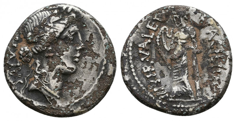 Man. Acilius Glabrio AR Denarius. Rome, 49 BC. Laureate head of Salus to right; ...
