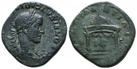Volusian AD 251-253. Struck AD 252. Rome. Sestertius Æ
IMP CAE C VIB VOLVSIANO AVG, laureate, draped and cuirassed bust to right / IVNONI MARTIALI, Ju...