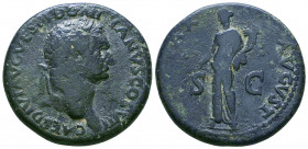 Domitian, as Caesar, 69-81. Sestertius. Uncertain mint in the East (in Thrace or Bithynia?), 80-81. CAES DIVI AVG VESP F DOMITIANVS COS VII Laureate h...