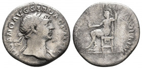 Trajan AR Denarius 98-117 . Rome. 

Weight: 2.9 gr
Diameter: 18 mm