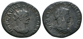 Aurelian and Vabalathus AD 270-275. Antioch Ae Antoninianus

Weight: 3.8 gr
Diameter: 19 mm