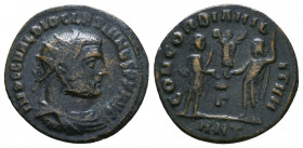Diocletian AD 284-305. Ae Antoninianus

Weight: 2.4 gr
Diameter: 19 mm