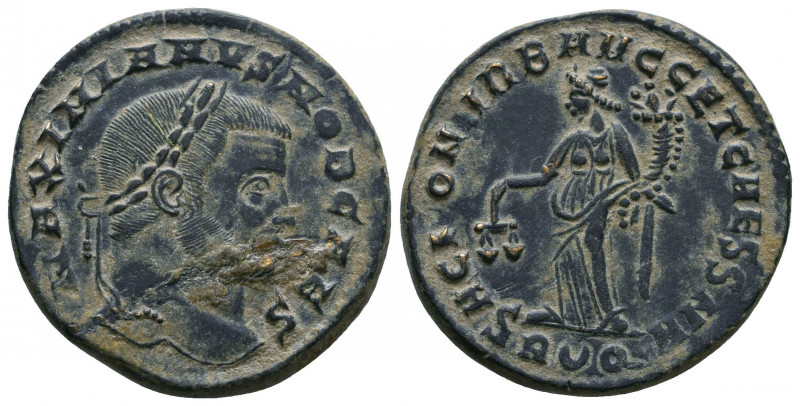 Maximinus II Daia, as Caesar AD 305-308. Ae Follis

Weight: 11.0 gr
Diameter: 27...