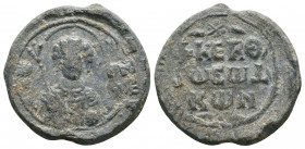 Byzantine Lead Seals, 7th - 13th Centuries.

Weight: 9.6 gr
Diameter: 23 mm