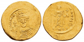 Maurice Tiberius (AD 582-602). AV solidus

Weight: 4.4 gr
Diameter: 22 mm