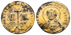 CONSTANTINE VII with ROMANUS I. 913-959 AD. AV 
Solidus 

Weight: 1.8 gr
Diameter: 19 mm