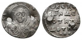 Constantine X Ducas (1059-1067). 1/3 Miliaresion.

Weight: 0.6 gr
Diameter: 12 mm