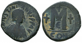 Justin I AD 518-527. Ae. Follis

Weight: 16.8 gr
Diameter: 27 mm