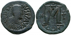 Justin I AD 518-527. Ae. Follis

Weight: 15.7 gr
Diameter: 30 mm