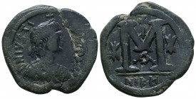 Justin I AD 518-527. Ae. Follis

Weight: 16.0 gr
Diameter: 31mm
