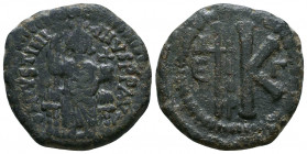 Justinian I 527-565 AD, AE Half follis,

Weight: 9.8 gr
Diameter: 26 mm
