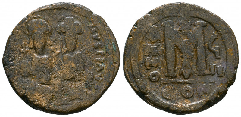 Justin II and Sophia 565-578. AE follis.

Weight: 16.0 gr
Diameter: 28mm