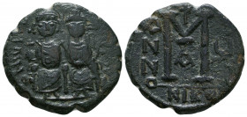 Justin II and Sophia 565-578. AE follis.

Weight: 11.7 gr
Diameter: 26mm