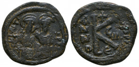 Justin II and Sophia 565-578. AE Half Follis.

Weight: 6.3 gr
Diameter: 25 mm