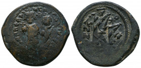 Heraclius AE Follis. AD 610-641. 

Weight: 16.1 gr
Diameter: 31mm