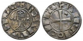 Crusader States, Antioch (Principality). Bohémond III AR Denier. AD 1163-1201. 

Weight: 0.9 gr
Diameter: 17 mm