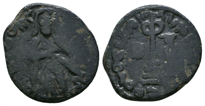 Arab - Byzantine Coins, Ae

Weight: 3.0 gr
Diameter: 19 mm