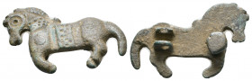 Roman Bronze Horse Fibula, Circa 1st - 2nd Century AD.

Weight: 14.9 gr
Diameter: 45 mm