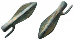 Ancient Bronze Arrow Heads. Ae

Weight: 7.2 gr
Diameter: 49 mm
