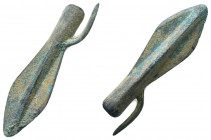 Ancient Bronze Arrow Heads. Ae

Weight: 7.8 gr
Diameter: 51 mm