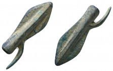 Ancient Bronze Arrow Heads. Ae

Weight: 6.0 gr
Diameter: 46 mm