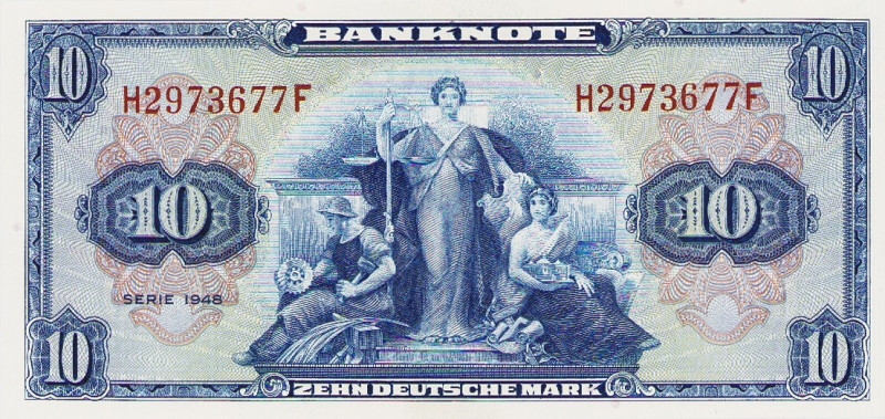 Bundesrepublik Deutschland
Bank deutscher Länder 1948-1949 10 DM 1948. Serie H ...