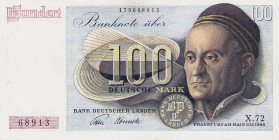 Bundesrepublik Deutschland
Bank deutscher Länder 1948-1949 100 DM 9.12.1948. 2-stellige Blockziffer Ro. 256 II-
