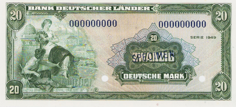 Bundesrepublik Deutschland
Bank deutscher Länder 1948-1949 20 DM 22.8.1949. Mit...