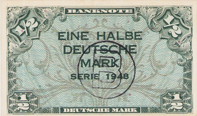 Bundesrepublik Deutschland
Bank deutscher Länder 1948-1949 1/2 DM 1948. 1x mit ...