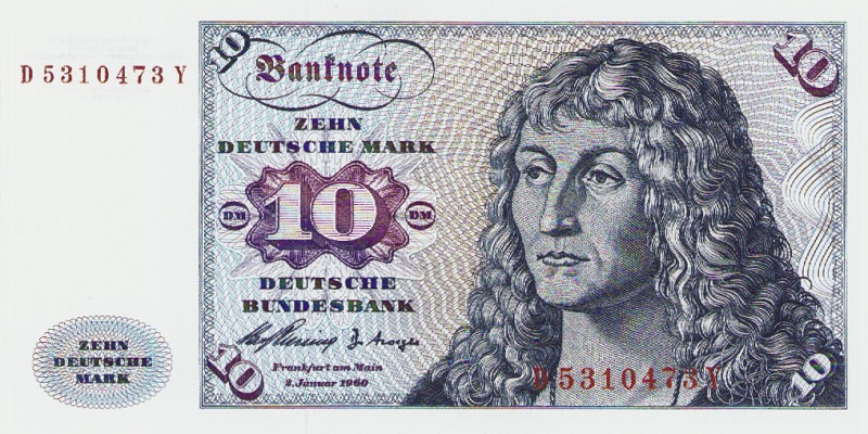 Bundesrepublik Deutschland
Deutsche Bundesbank 1960-1999 10 DM 2.1.1960. Serien...