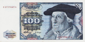 Bundesrepublik Deutschland
Deutsche Bundesbank 1960-1999 100 DM 2.1.1960. Austauschnote. Serie Z / A Ro. 266 d I-