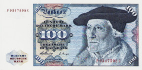 Bundesrepublik Deutschland
Deutsche Bundesbank 1960-1999 100 DM 2.1.1960. Serie P / C Ro. 266 d I-