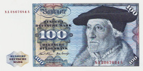 Bundesrepublik Deutschland
Deutsche Bundesbank 1960-1999 100 DM 2.1.1970. Serie NA / S Ro. 273 a I
