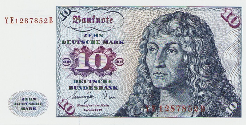 Bundesrepublik Deutschland
Deutsche Bundesbank 1960-1999 10 DM 1.6.1970. Austau...