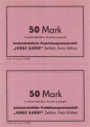 Deutsche Demokratische Republik
LPG-Geld 50 Pfennig, 1, 2, 5, 10, 20 und 50 Mark o.D. Zehbitz, Kreis Köthen - LPG "Junge Garde". 0,50, 1, 2 5, 10, 20...