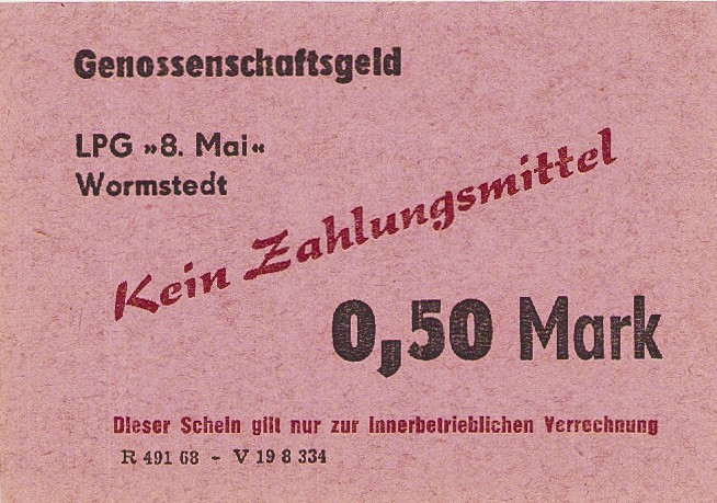 Deutsche Demokratische Republik
LPG-Geld 0,10, 0,50, 5, 10, 50 und 100 Mark o.D...