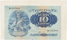 Ausland
Estland 10 Krooni 1940. WPM 68 Selten. II-