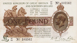 Ausland
Großbritannien 1 Pound o.J. (1917). WPM 351 II-III