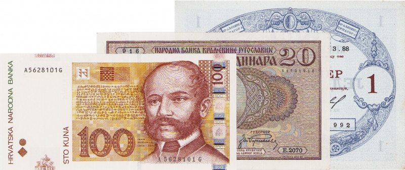 Ausland
Jugoslawien Interessante kleine Sammlung von Geldscheinen aus Jugoslawi...