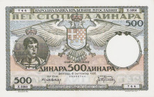 Ausland
Jugoslawien 500 Dinara 6.9.1935. WPM 32 I-