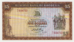 Ausland
Rhodesien 5 Dollars 16.10.1972. WPM 32 I