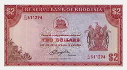 Ausland
Rhodesien 2 Dollars 5.8.1977. WPM 35 c I