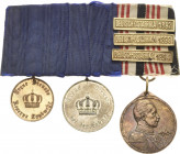 Ordensspangen
Spange mit 6 Auszeichnungen Preußen - Medaille Landwehr-Dienstauszeichnung. Medaille Dienstauszeichnung für 9 Jahre. Deutsches Reich - ...
