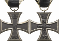 Orden deutscher Länder Preußen
Eisernes Kreuz 1870, 2. Klasse Verliehen 1870-1873. Eisen geschwärzt und Silber. 47,8 x 43 mm, 16,5 g. Am Bandabschnit...