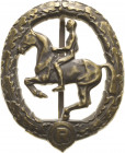 Orden des Dritten Reiches
Deutsches Reiterabzeichen 3. Klasse in Bronze Verliehen 1930-1945. Bronze. 14,8 g OEK 3621 Vorzüglich