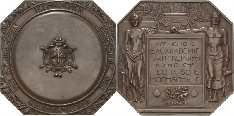 Akademien, Schulen, Universitäten
Berlin Oktogonale Bronzeplakette 1899 (August...