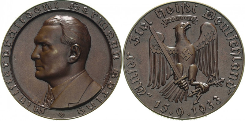 Drittes Reich
 Bronzemedaille 1933 (F. Beyer) Auf die Wahl von Hermann Göring z...